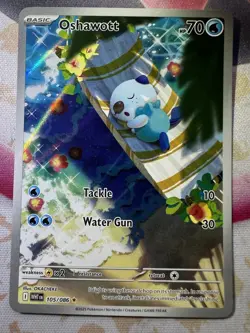 POKEMON - OSHAWOTT - 105/086 - ILLUSTRATION RARE - S&V WHITE FLARE - NM - Image 1