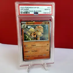 2023 POKEMON SVP EN-SV BLACK STAR PROMO #011 ARCANINE Cosmic Holo PSA 10 Low Pop - Image 1
