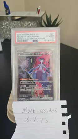 Team Rockets Mewtwo Ex 231/182 Destined Rivals Pokemon TCG GEM MT PSA 10 - Image 1