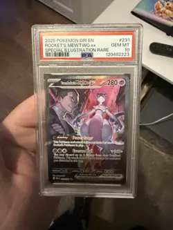 Team Rockets Mewtwo Ex 231/182 Destined Rivals Pokemon TCG GEM MT PSA 10 - Image 1