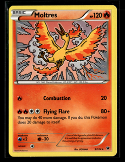 Moltres Pokemon Trading Card, 9/124 from XY: Fates Collide expansion. Non Holo - Image 1