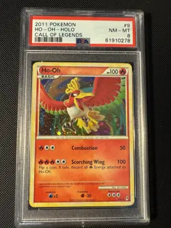 PSA 8 Graded NM-MT LUGIA #15 & HO-OH #9 2011 Call of Legends Holo Foil Rare Card - Image 5
