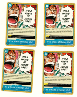 Set Of 4 It's A Waste Of Human Life OP05-058 One Piece Trading Card - Image 1