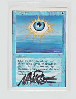 Magic the Gathering ~ MTG ~ 1x Thoughtlace ~ M/NM ~ REVISED ~ Signed by Artist - Image 1