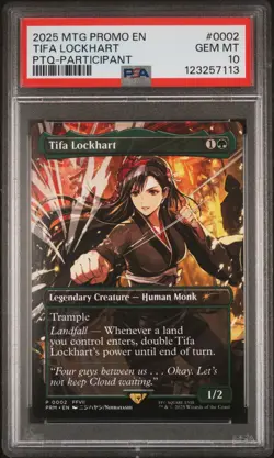 2025 MTG PROMOS PRO TOUR QUALIFER-PARTICIPANT #0002 TIFA LOCKHART PSA 10 - Image 1