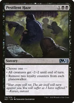 Pestilent Haze 118/274 M21 Black Sidharth Chaturvedi Sorcery 2020 MTG WOTC Foil - Image 1