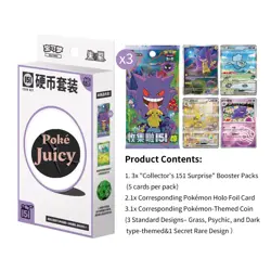 Pokemon TCG S-Chinese Collect 151 Surprise Booster Coin Collection Vulpix+Ponyta - Image 2
