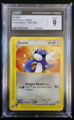 2002 Pokemon Expedition Dratini #107 CGC 9 - Image 1