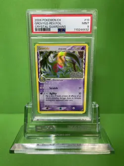 2006 POKEMON EX CRYSTAL GUARDIANS 19 GROVYLE-REVERSE FOIL PSA 9 - Image 1