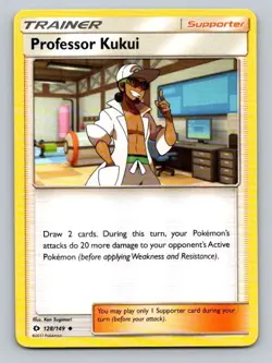 2017 Pokemon Card Sun and Moon Professor Kukui 128/149 - Image 1