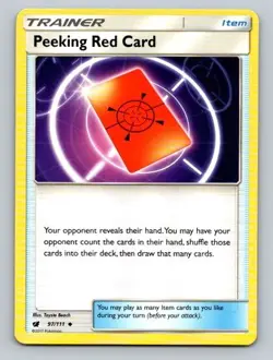 2017 Pokemon Card Crimson Invasion Peeking Red Card 97/111 - Image 1