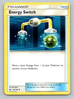 2017 Pokemon Card Sun & Moon Energy Switch 117/149 - Image 1