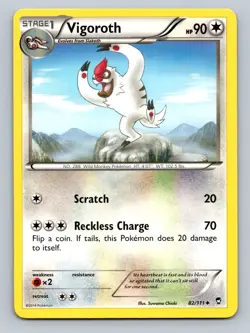 2014 Pokemon Card XY Furious Fists Vigoroth 82/111 - Image 1