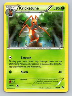 2016 Pokemon Card XY Breakpoint Kricketune 6/122 - Image 1