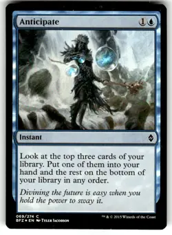 FOIL MTG NM Anticipate Battle for Zendikar Regular - Image 1