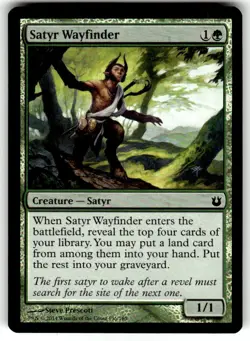 FOIL MTG NM Satyr Wayfinder Born of the Gods Regular - Image 1