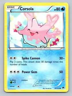 2016 Pokemon Card XY Breakpoint Corsola 29/122 - Image 1