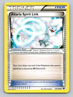 2016 Pokemon Card Fates Collide Altaria Spirit Link 91/124 - Image 1