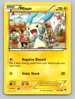 2014 Pokemon Card XY Furious Fists Minun 32/111 - Image 1