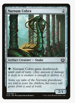 Narnam Cobra #224 Kaladesh Magic Card in a Protective Sleeve - Image 1