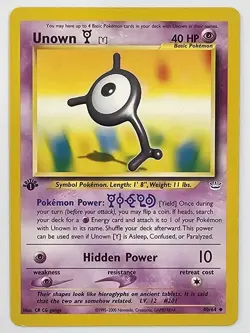 Unown [Y] 40/64 Neo Revelation 1st Edition Pokemon Card WOTC Uncommon - Nm/Vlp - Image 1