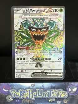 Pokemon Card Teal Mask Ogerpon EX 190/167 Twilight Masquerade Holo Ultra Rare NM - Image 1