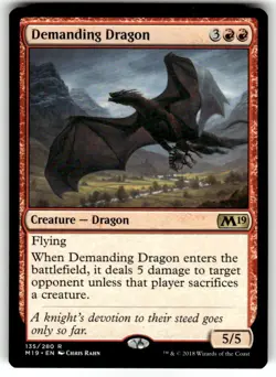 Demanding Dragon Core Set 2019 Regular MTG - Image 1
