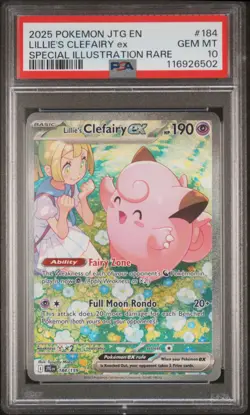 2025 POKEMON JTG EN-JOURNEY TOGETHER #184 LILLIE'S CLEFAIRY EX PSA 10 - Image 1