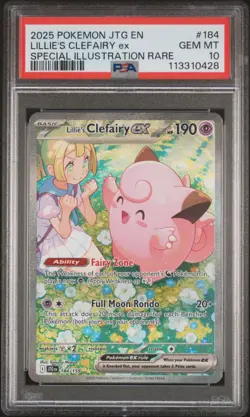 2025 POKEMON JTG EN-JOURNEY TOGETHER #184 LILLIE'S CLEFAIRY EX PSA 10 - Image 1