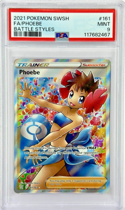 PSA 9 Phoebe (Full Art) #161 - 2021 Pokemon Swsh05: Battle Styles 161/163 - Image 1