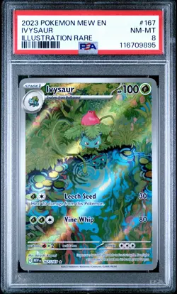 2023 Pokemon Mew En-151 #167 Ivysaur Illustration Rare PSA 8 - Image 1