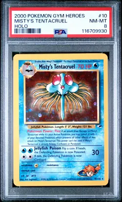 2000 Pokemon Gym Heroes #10 Misty'S Tentacruel Holo PSA 8 - Image 1