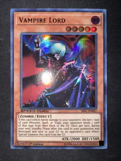 Yugioh Vampire Lord SBSC-EN007 Speed Duel: Scars of Battle 1st Edition Near Mint - Image 1