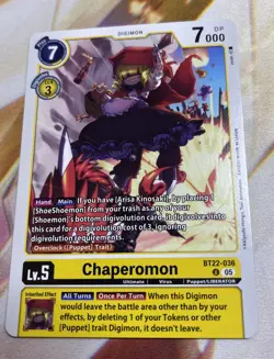 Digimon Card Game Chaperomon BT22-036 U Cyber Eden - Image 1