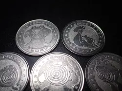 Pokemon Card Meiji Promo Battle Coin x5 Poliwrath Evolutions & Lapras #5460 - Image 2