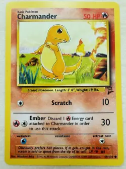Pokemon TCG Charmander Card #69/130 Base Set 2 Light Play LP Free Shipping - Image 1