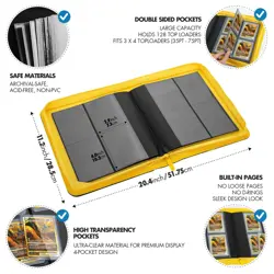 Toploader Binder, Trading Card Binder Storage,128 4 Pocket Top Loader Pokemon... - Image 4