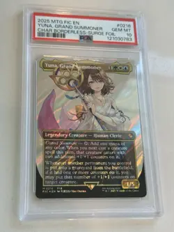 Yuna, Grand Summoner MTG Final Fantasy Char Borderless - Surge Foil #0216 PSA 10 - Image 3