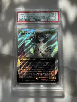 Yuna, Grand Summoner MTG Final Fantasy Char Borderless - Surge Foil #0216 PSA 10 - Image 4