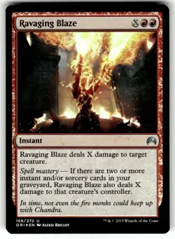 Magic the Gathering Foil Ravaging Blaze Origins MTG - Image 1