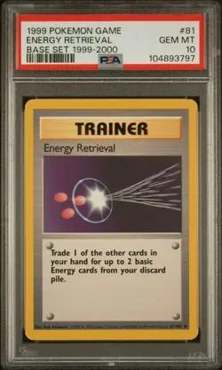 PSA 10 ENERGY RETIEVAL 81 BASE SET 1999-2000 4TH PRINT POKEMON - Image 1