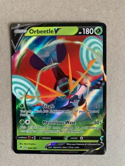 Pokemon 2020 ORBEETLE V 020/185 Sword & Shield Vivid Voltage Rare Full Art Holo - Image 1