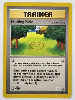 Healing Field LP 1st Edition Neo Revelation 61/64 Pokemon TCG Regular - Image 1