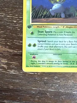 1999 Pokemon #58/64 Oddish 1st Edition Jungle LP - Image 2