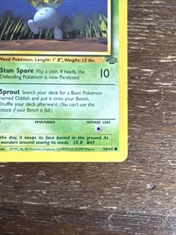 1999 Pokemon #58/64 Oddish 1st Edition Jungle LP - Image 3