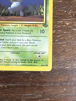1999 Pokemon #58/64 Oddish 1st Edition Jungle LP - Image 3