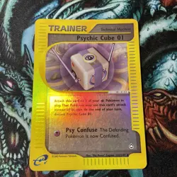 2002 Psychic Cube 01 132/147 Reverse Holo Aquapolis BaseSet WOTC Pokemon Card NM - Image 1