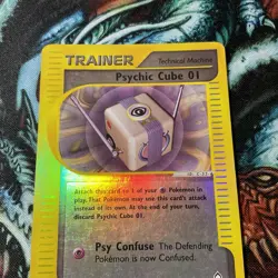 2002 Psychic Cube 01 132/147 Reverse Holo Aquapolis BaseSet WOTC Pokemon Card NM - Image 4