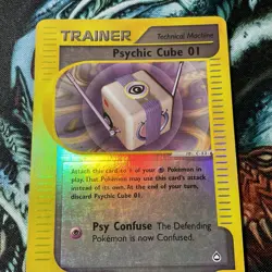 2002 Psychic Cube 01 132/147 Reverse Holo Aquapolis BaseSet WOTC Pokemon Card NM - Image 5