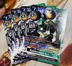 Digimon Card Game Raidenmon Ace BT22-066 Cyber Eden Playset Of 4 - Image 1